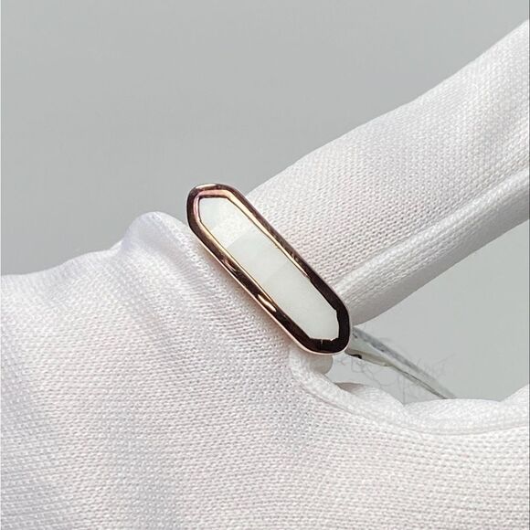 Monica Vinader Baja Ring 18ct Gold Vermeil & White Onyx - Picture 1 of 6